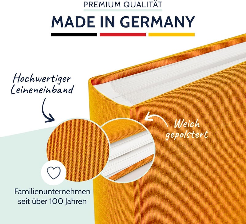 Goldbuch Summertime 24705 Photo Album, 25 x 25 cm, Photo Book with 60 White Pages & Glassine Dividers, Linen Photo Album, Memory Album, Yellow - Image 3