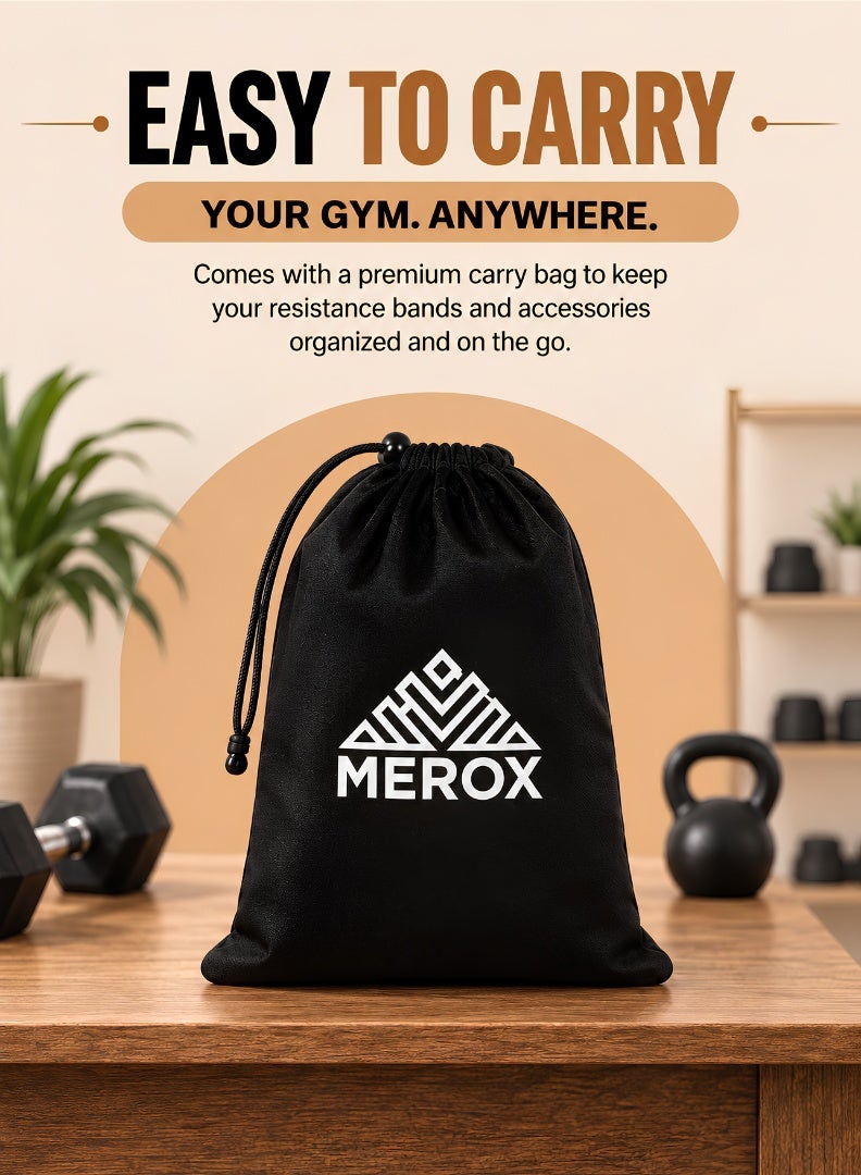 MEROX Pull Up Resistance Bands Set, 5 Heavy Duty Stretch Bands (10-150lbs) with Handles, Door Anchor & Ankle Straps, Resistance Band Set for Strength Training, Home Gym & Full Body Workout Equipment - Image 4