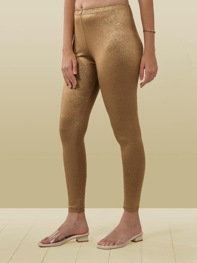 Lyra Women Solid Premium Cotton Ankle length Leggings | Mid-Waist | Fashionwear Copper - Image 4