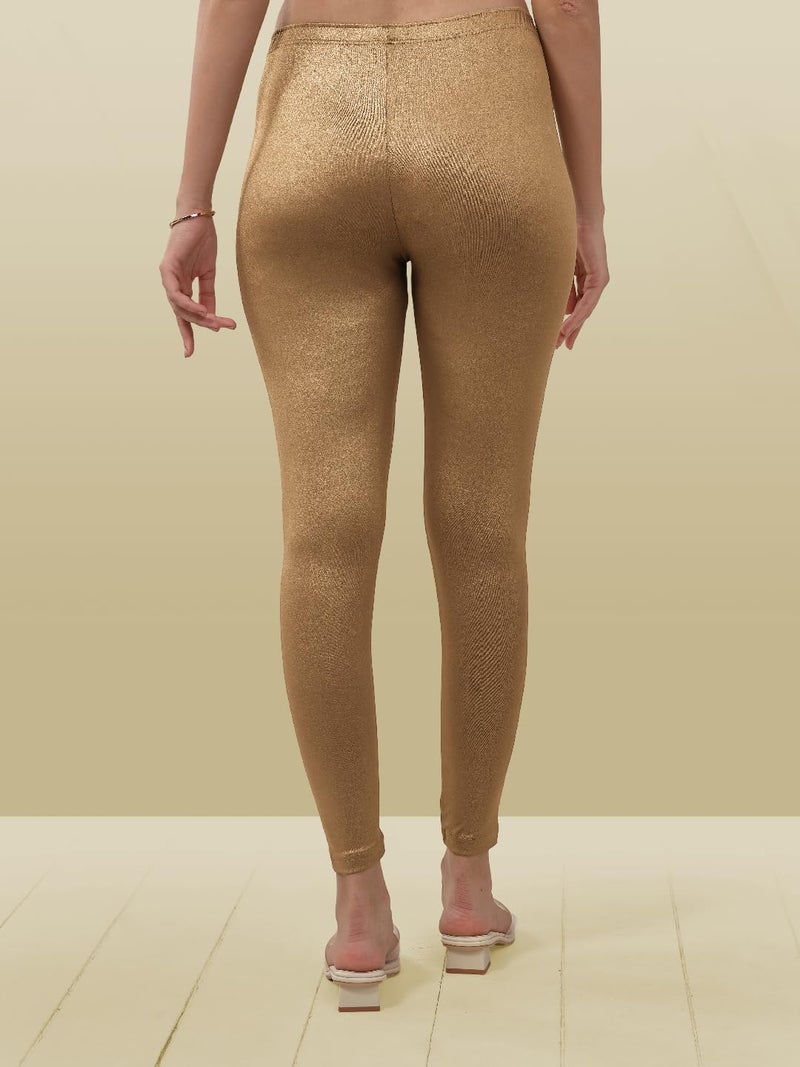 Lyra Women Solid Premium Cotton Ankle length Leggings | Mid-Waist | Fashionwear Copper - Image 2