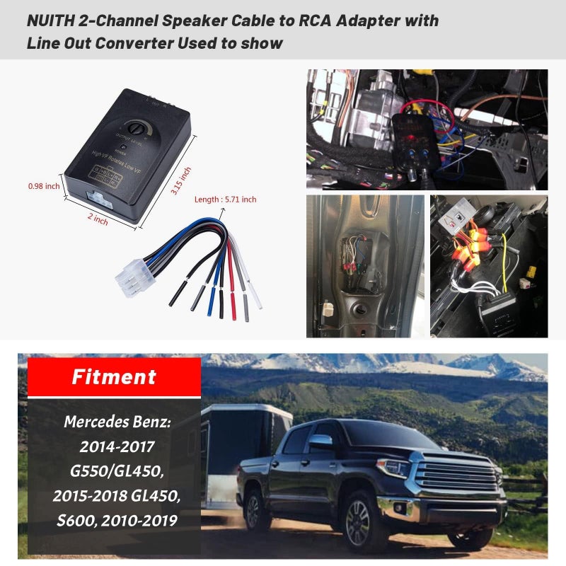 NuIth Car Audio Speaker Wire to RCA Line Output Converter, 2-Channel High to Low RCA Converter for Adding Amplifier Subwoofer to Stock Stereo - Image 5
