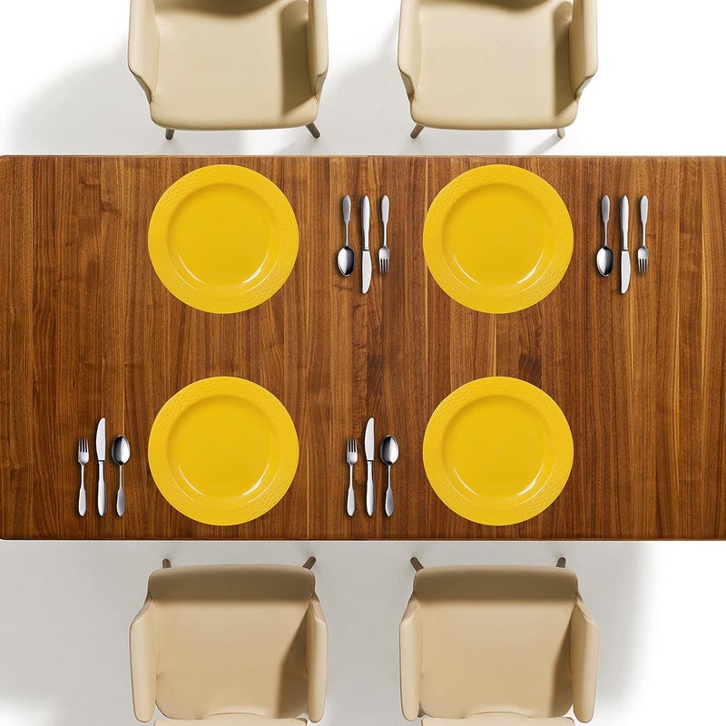 Cutting EDGE Plastic Round Breakfast Side Plates with MicrowaveDishwasherFreezer Safe Yellow Diameter 205 cm Set of 4 - Image 3
