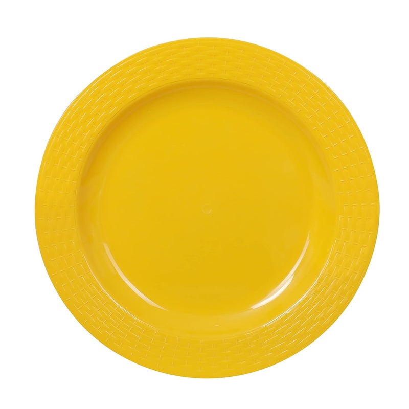 Cutting EDGE Plastic Round Breakfast Side Plates with MicrowaveDishwasherFreezer Safe Yellow Diameter 205 cm Set of 4 - Image 5