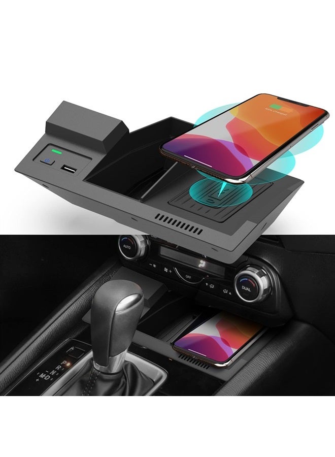 CarQiWireless Wireless Car Charger for Mazda CX5 2017-2023 2022 Accessories, Wireless Phone Charging Pad for CX-5 2018 2019 2020 2021 - Image 1