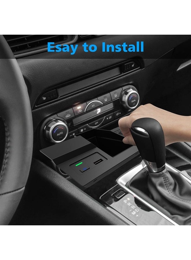 CarQiWireless Wireless Car Charger for Mazda CX5 2017-2023 2022 Accessories, Wireless Phone Charging Pad for CX-5 2018 2019 2020 2021 - Image 4