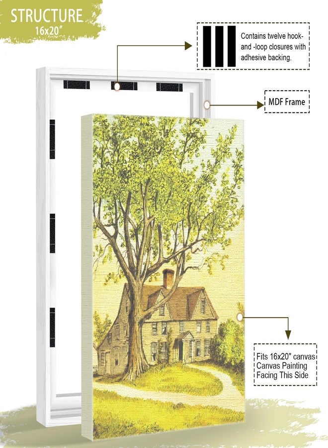 Abtgt 16x20 Canvas Floating Frame with 0.9" Deep, White Floater Frame for Canvas Paintings with Adhesive, Vertical or Horizontal Wall Art frame for Prints Oil Painting Diamond Decor, 1 Pack. - Image 3