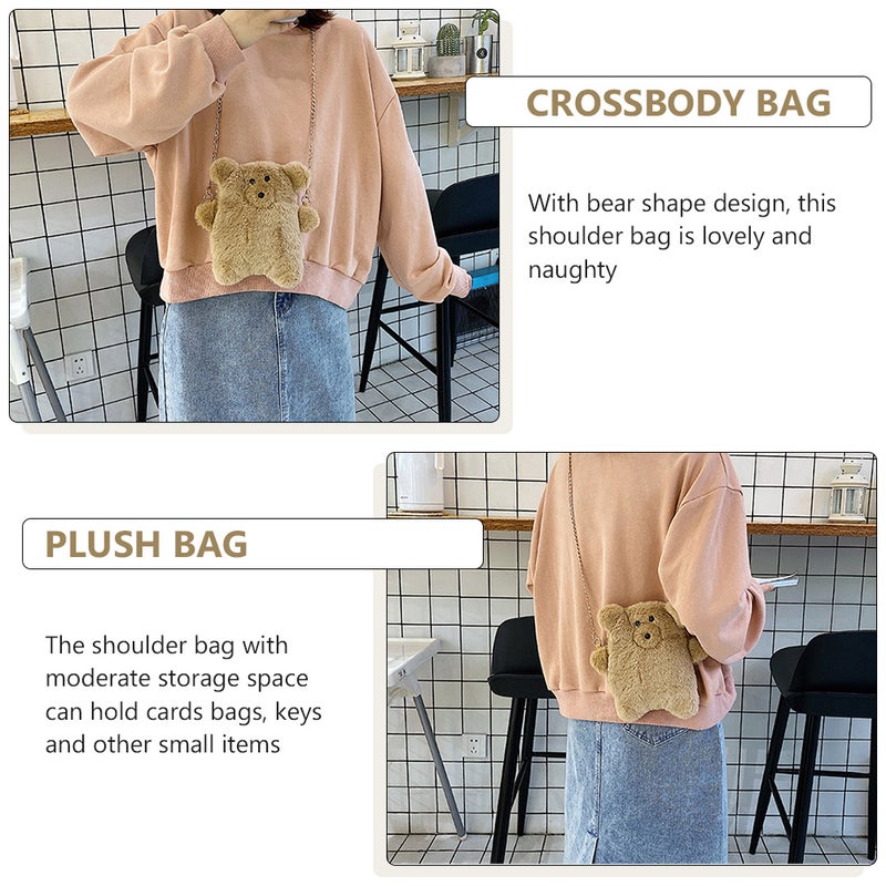 👕 حقيبة كتف نسائية بحزام قابل للتعديل وتصميم دب عصري - Image 4