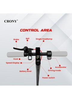 Crony M365 250w Motor E-Scooter 25-45km/H High Speed, 36v/7.8ah Battery, 10-25km Range, Front Suspension, Rear Disc Brakes, Aluminum Alloy Frame, 100kg Max Load, Led Headlamp, App Connectivity, Foldable & Portable Electric Scooter For Adults & Kids, Electric Scooter For Commuting & Leisure, Long-Range Motorized Scooter With Easy Folding, Lightweight High-Performance Commuter Skateboard，White  - Image 4