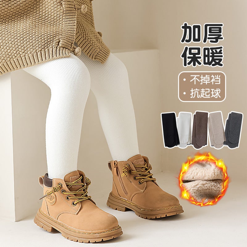 Baby Girls' Leggings Winter Dance Pants Children'S Fleece-Lined Thickened Pantyhose Girls' Winter Warm Socks - Image 5