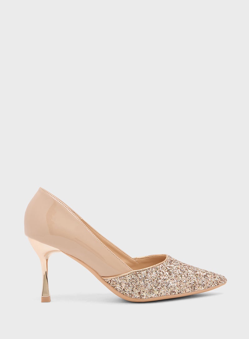 Khizana High Heeled Glitter Pump - Image 1