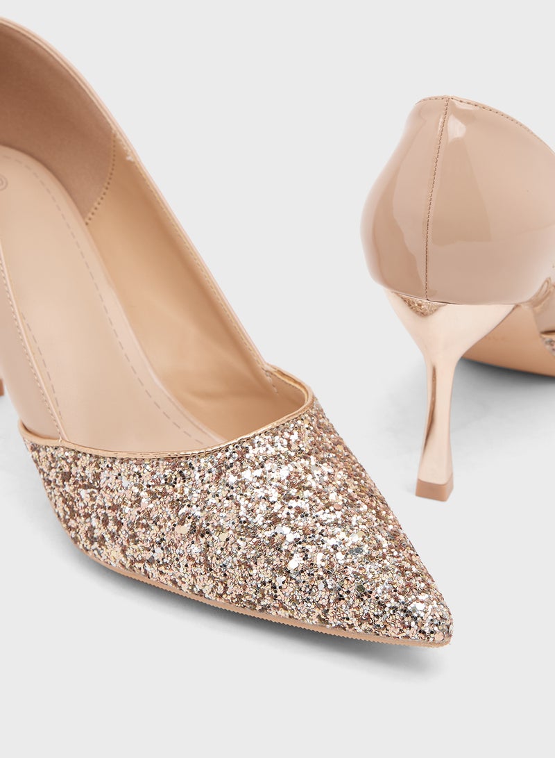 Khizana High Heeled Glitter Pump - Image 4