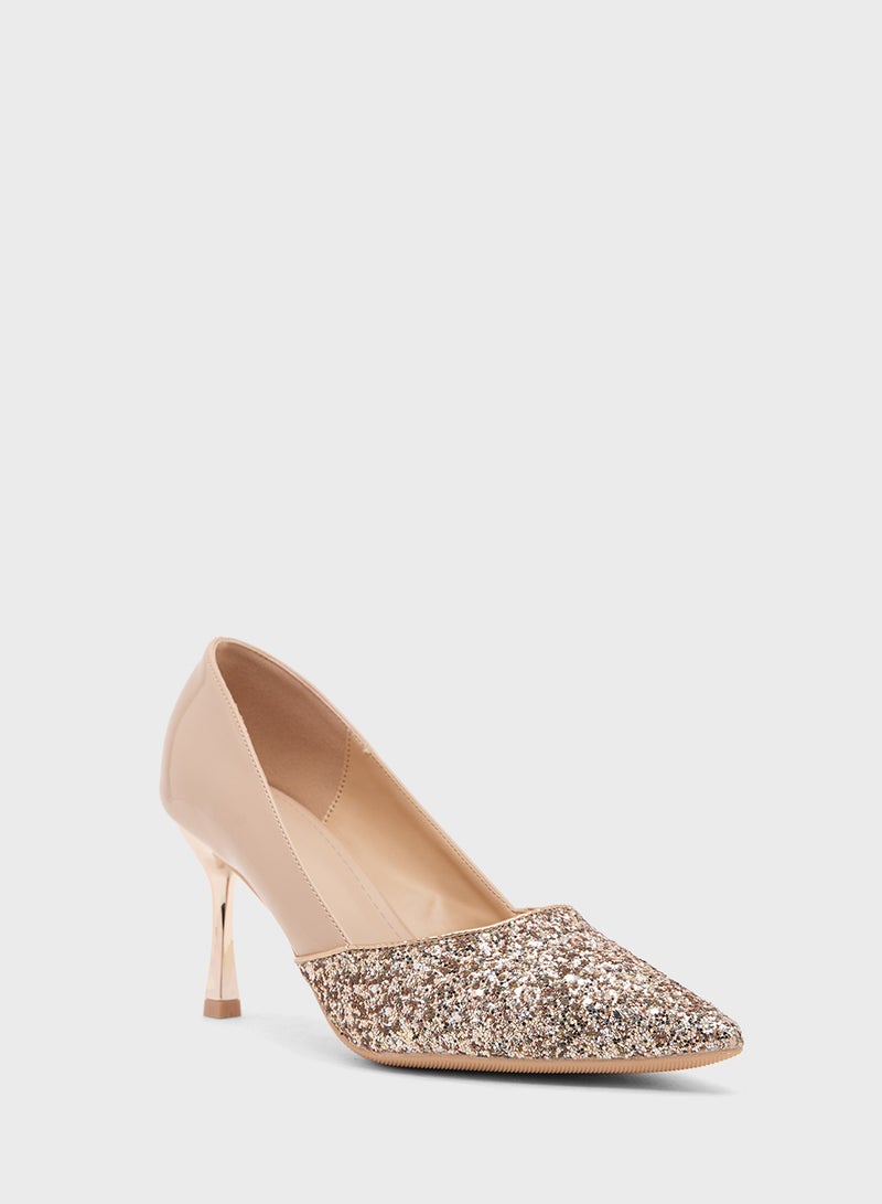 Khizana High Heeled Glitter Pump - Image 2