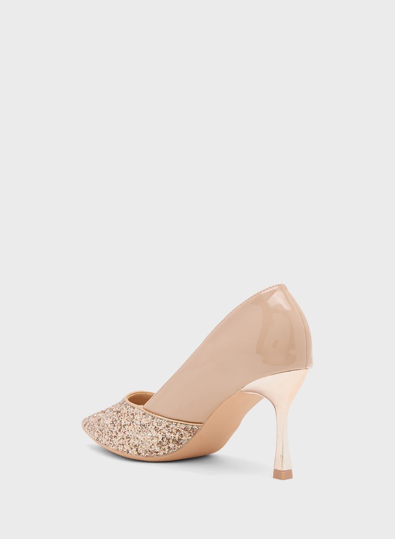 Khizana High Heeled Glitter Pump - Image 3