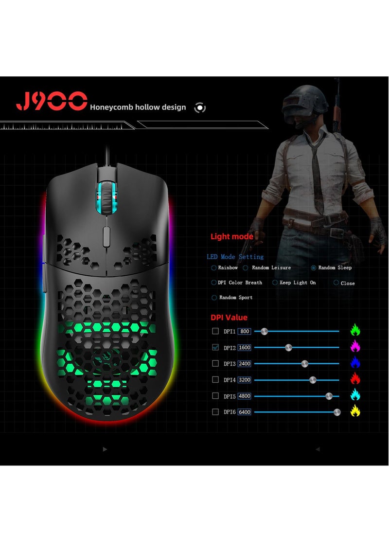 HXSJ - V700 61 Key RGB Wired Gaming Keyboard and J900 USB Wired Gaming Mouse Set - Image 1