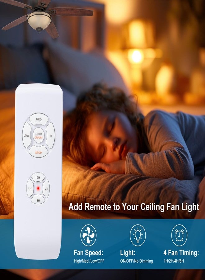 LPHUMEX Ceiling Fan Light Remote Control Kit with Ultra-Small Receiver - Ceiling Fan Speed, Timer & Light Control, Universal Compatibility for AC Motor Hunter/Honeywell/Hampton Bay/Other Ceiling Fans - Image 3