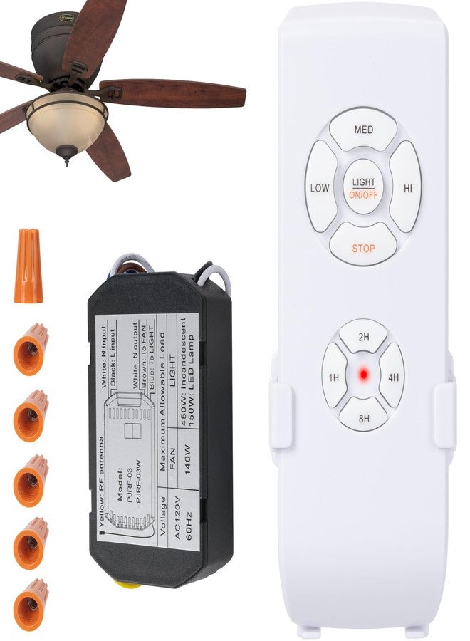 LPHUMEX Ceiling Fan Light Remote Control Kit with Ultra-Small Receiver - Ceiling Fan Speed, Timer & Light Control, Universal Compatibility for AC Motor Hunter/Honeywell/Hampton Bay/Other Ceiling Fans - Image 1