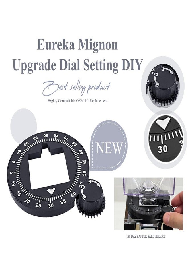 Sesama Aluminum Grinder Setting Dial for Eureka Mignon |Solid Aluminum Dial Faceplate | Eureka Mignon Grinder DIY Replacement Parts Accessories| Effortless Grind Adjustments, Classical, Black - Image 5