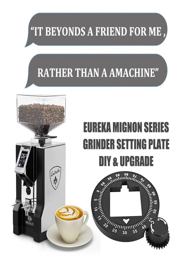 Sesama Aluminum Grinder Setting Dial for Eureka Mignon |Solid Aluminum Dial Faceplate | Eureka Mignon Grinder DIY Replacement Parts Accessories| Effortless Grind Adjustments, Classical, Black - Image 2