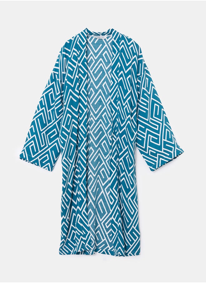 LC WAIKIKI Shawl Neck Patterned Long Sleeve Kimono  - Image 5