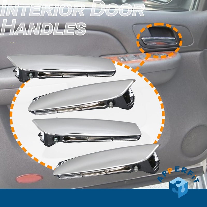 APPERFiT (4PCS Interior Door Handle Lever Compatible with 2007-2014 Chevy Chevrolet Silverado Tahoe Avalanche, GMC Sierra Yukon,Cadillac Escalade Replaces 19299865 - Image 2