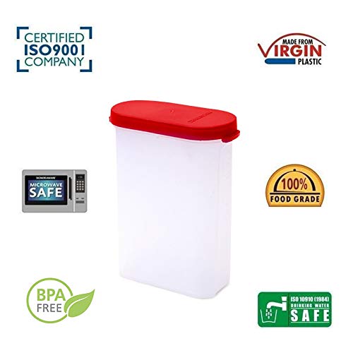 Mahaware Modular Mini Oval Airtight Kitchen Storage Container Set of 6 (275ml) – Red Plastic Box for Food, Masala & Dal; Grain Organiser Jars for Spices & Dry Items - Image 5