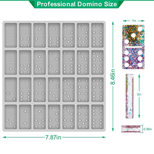 LUOWAN Professional Domino Molds for Resin Casting Jumbo Domino Molds for Resin Casting Double 6 Dominoes Mold, Shiny & No Scratches & Durable,8.86 x 9.25 x 0.39 inch 230g (New Version - Image 3