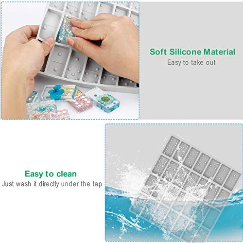 LUOWAN Professional Domino Molds for Resin Casting Jumbo Domino Molds for Resin Casting Double 6 Dominoes Mold, Shiny & No Scratches & Durable,8.86 x 9.25 x 0.39 inch 230g (New Version - Image 5