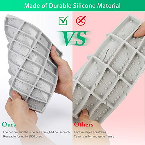 LUOWAN Professional Domino Molds for Resin Casting Jumbo Domino Molds for Resin Casting Double 6 Dominoes Mold, Shiny & No Scratches & Durable,8.86 x 9.25 x 0.39 inch 230g (New Version - Image 2