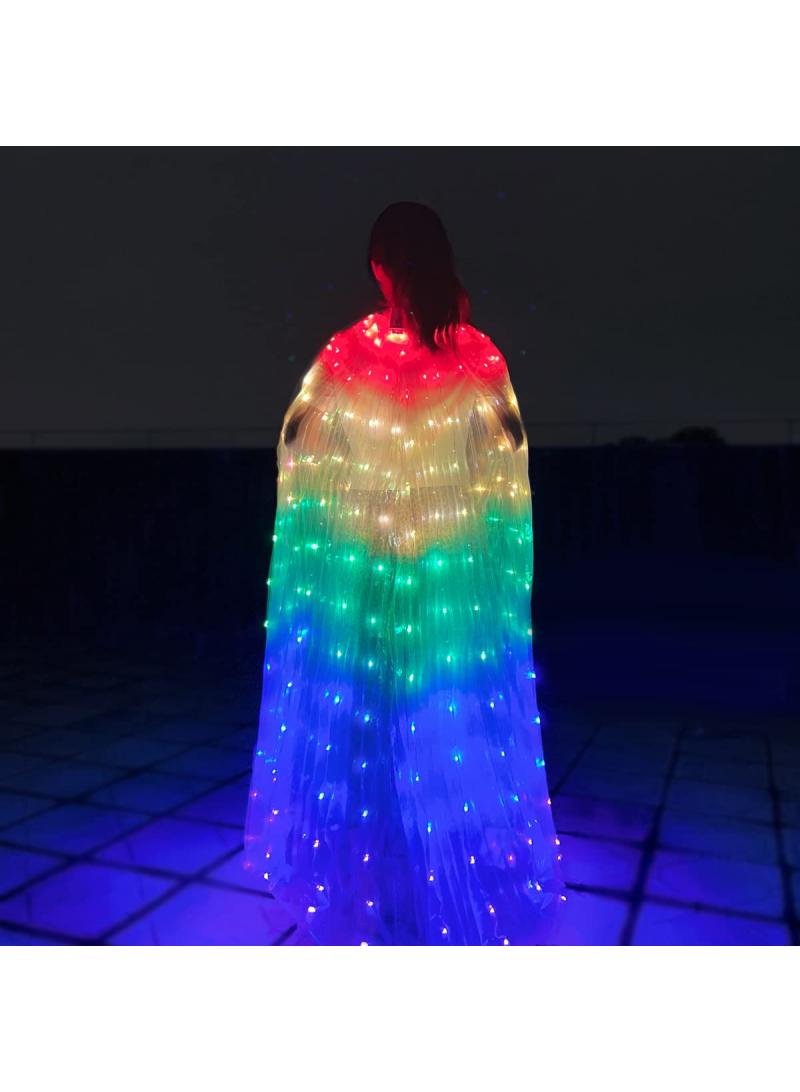 Bluejw Belly Dance Adjustable Led Isis Wings Cloak Dancing Props Accessories LED Wing Belly Dance Glow Light Up Costume Party Club Wear Wings With Sticks - Image 5
