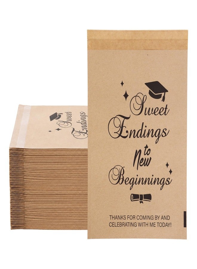 eowqeiur 100 PCS Paper Graduation Candy Bags(5.1x7.9 Inch Kraft One Smart Food Popcorn Cookie Treat Bags Goodie Snack Gifts Wrap Congrats Grad Graduation Party Favors Supplies Decorations 2026 Table Decor - Image 1