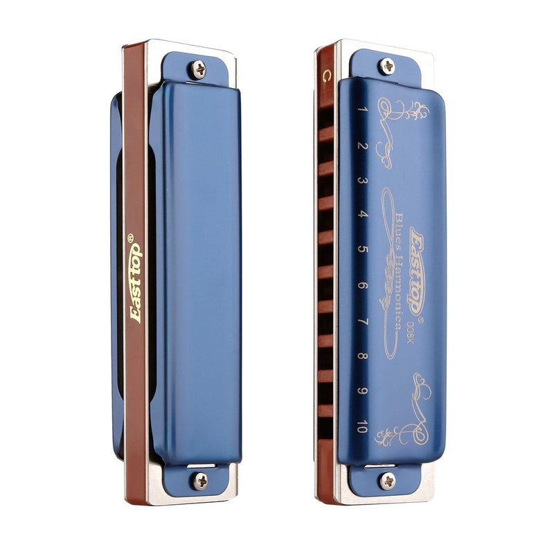 Eison Easttop Professional Harmonica Blues Key of C 10 Hole 20 Tone Heavy Duty with Case & Cleaning Cloth for Professional Player, Beginner, Students, Best Gift - Image 3