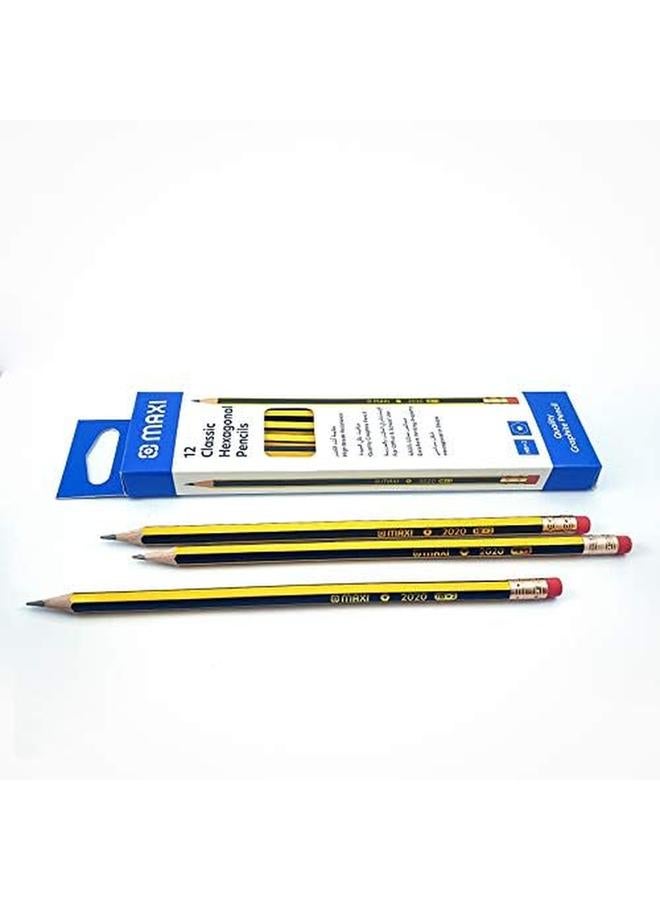 ماكسي طقم هندسي 10 قطع بالإضافة إلى قلم جرافيت Hb 12 قطعة × 1 صندوق بالإضافة إلى مقص آمن للأطفال - Image 3