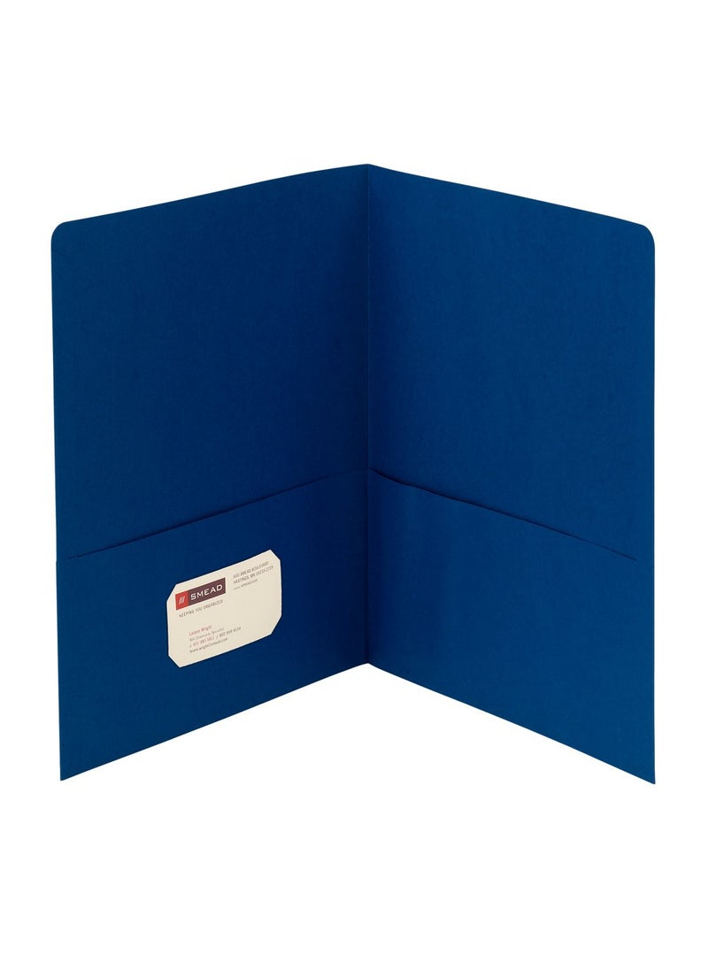 Smead Smead Two-Pocket Heavyweight Folder, Letter Size, Dark Blue, 25 per Box (87854)  - Image 1