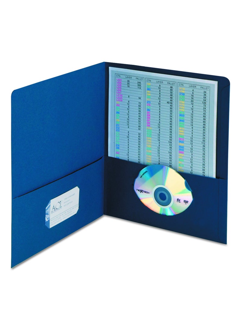 Smead Smead Two-Pocket Heavyweight Folder, Letter Size, Dark Blue, 25 per Box (87854)  - Image 2