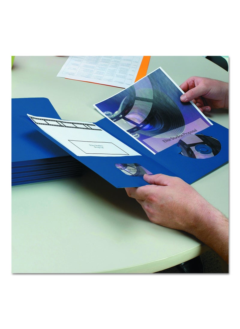 Smead Smead Two-Pocket Heavyweight Folder, Letter Size, Dark Blue, 25 per Box (87854)  - Image 3