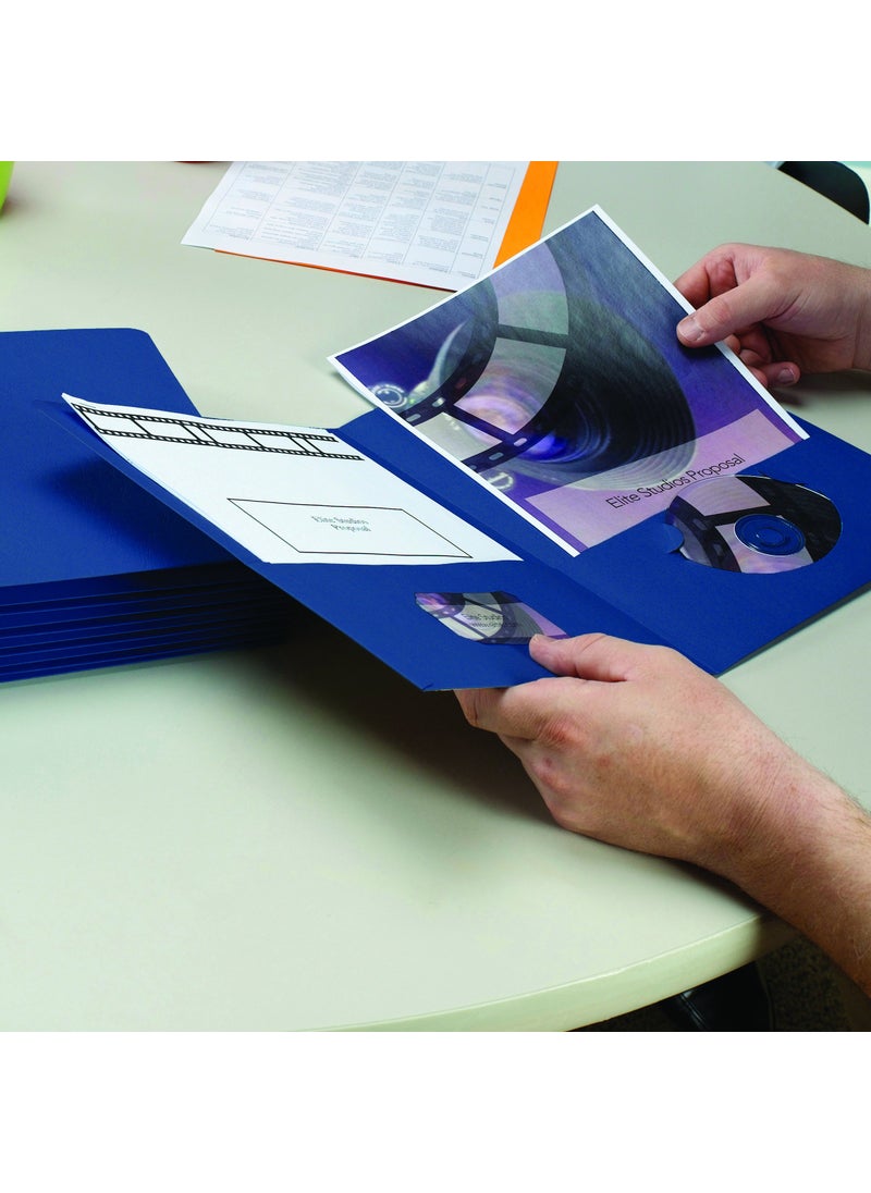 Smead Smead Two-Pocket Heavyweight Folder, Letter Size, Dark Blue, 25 per Box (87854)  - Image 5