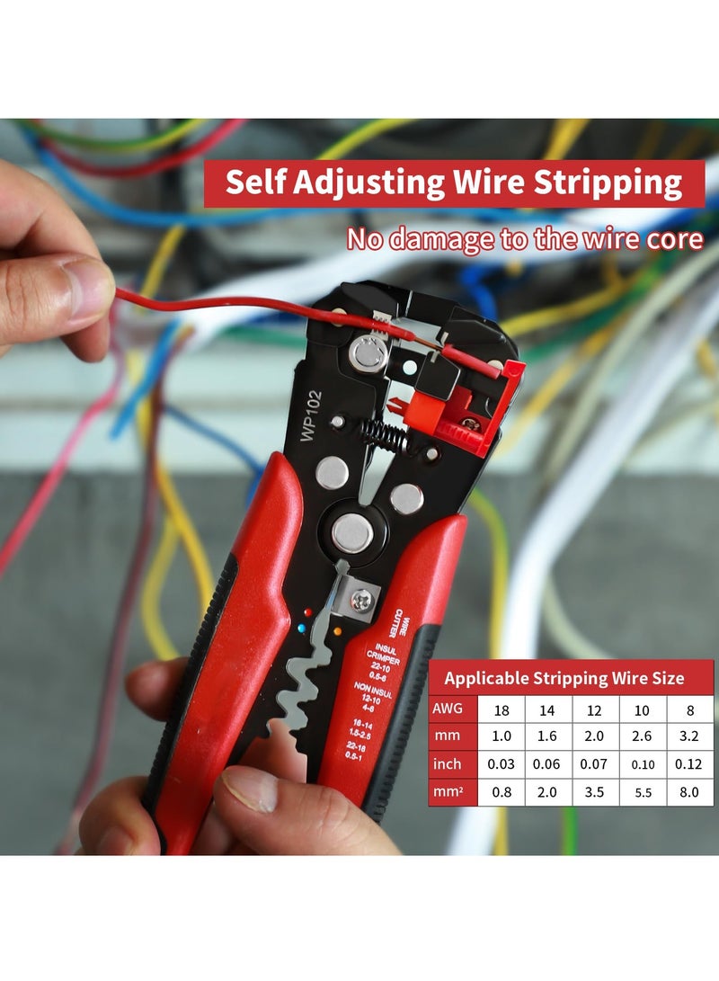 3 in 1 Automatic Universal Wire Stripping Tool, 10-24 AWG Self Adjusting Wire Stripper/Wire Crimper/Wire Cutter, Multifunctional Wire stripper and Crimping Tool, 8 Inch - Image 5