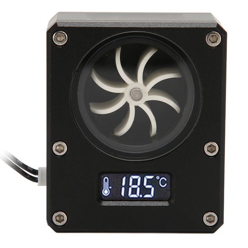 PC Water Cooling Meter: Black Durable Acrylic Rustproof Material - 3pin Interface VA LCD Display Computer Flow Meter for PC Water Cooling Systems - Image 2
