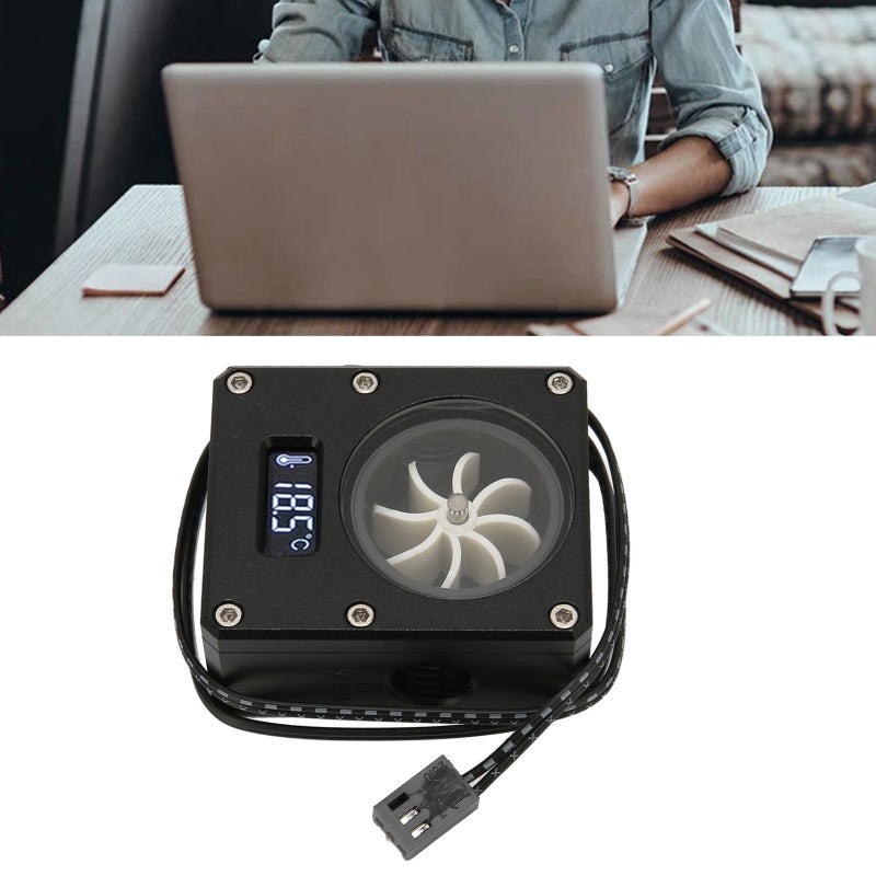 PC Water Cooling Meter: Black Durable Acrylic Rustproof Material - 3pin Interface VA LCD Display Computer Flow Meter for PC Water Cooling Systems - Image 4