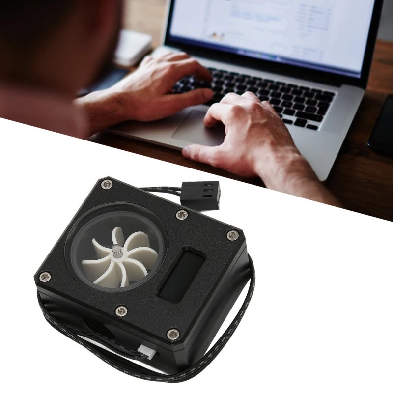 PC Water Cooling Meter: Black Durable Acrylic Rustproof Material - 3pin Interface VA LCD Display Computer Flow Meter for PC Water Cooling Systems - Image 3