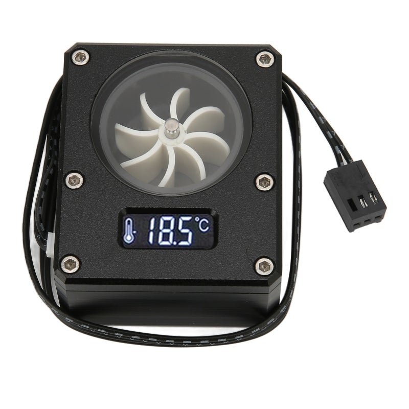 PC Water Cooling Meter: Black Durable Acrylic Rustproof Material - 3pin Interface VA LCD Display Computer Flow Meter for PC Water Cooling Systems - Image 5