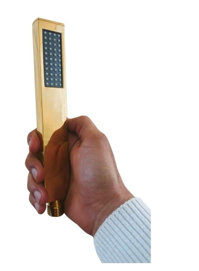 Metal Hand Shower Head (Square Gold) - Image 4