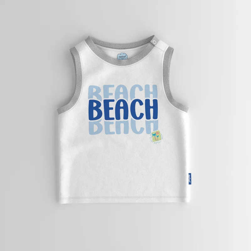 Nautinati Nautinati Boys' Cotton Graphic Print Contrast Rib Vest and Shorts