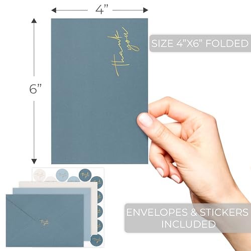 ZICOTO Beautiful Thank You Cards Set of 30 With Envelopes and Stickers - Elegant Blank Cards For Personalized Notes - Perfect Bulk Stationary Set For All Occasions incl. Weddings, Business & Baby Showers - Image 3