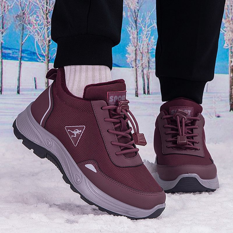 Winter Walking Shoes For Middle-Aged And Elderly Fleece-Lined Thickened Warm Snow Boots Non-Slip Wear-Resistant Cold-Resistant Cotton Shoes Black Cotton Boots - Image 5