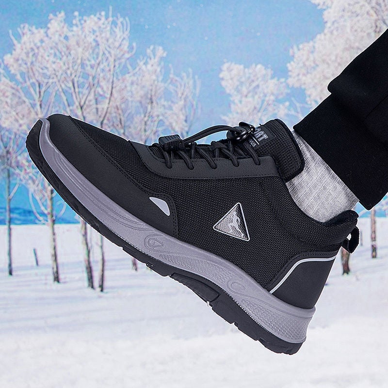 Winter Walking Shoes For Middle-Aged And Elderly Fleece-Lined Thickened Warm Snow Boots Non-Slip Wear-Resistant Cold-Resistant Cotton Shoes Black Cotton Boots - Image 3
