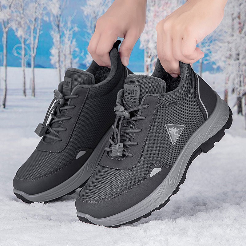 Winter Walking Shoes For Middle-Aged And Elderly Fleece-Lined Thickened Warm Snow Boots Non-Slip Wear-Resistant Cold-Resistant Cotton Shoes Black Cotton Boots - Image 4