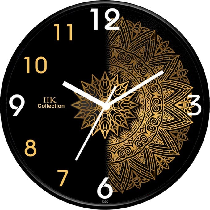 ANALOGUE ROUND ABSTRACT THEME PLASTIC WALL CLOCK FOR HOME, WALL CLOCK FOR KITCHEN,WALL CLOCK FOR LIVING ROOM, BED ROOM, OFFICE (MULTICOLOUR, 12 X 12 INCH, 30 CM X 30 CM X 6 CM)