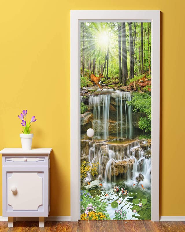 FLFK Door Sticker - Door Mural Peel and Stick  Removable Self-Adhesive Landscapes Door Wallpaper for Home Decor  30.3 ""W x 78.7 ""L  Set of 2 Sheets - Image 4