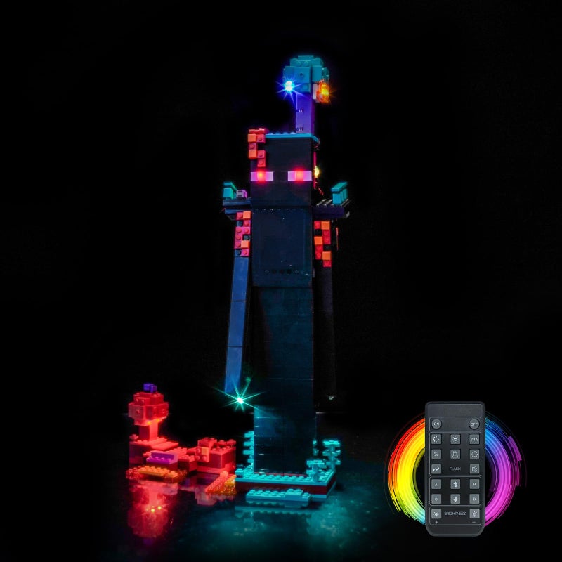 LocoLee Light kit Compatible with Lego 21279 The Enderman Tower No Model Only Light LED Lighting Accessories Compatible with Lego Tower of The Last Shadow Man 21279 RC Version - Image 3